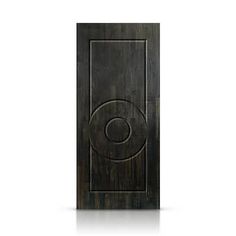 an image of a wooden door with a circle design on the front and side panel