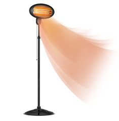 an image of a heater that is on top of a pole with light coming from it