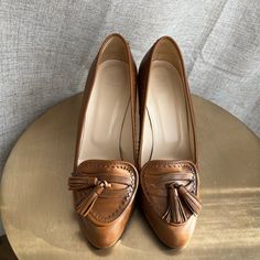 Stunning High Heels In Camel With Tassels. 37 Eu Size. Swiss Brand. Camel Shoes, Shoes Color, Shoes Women Heels, Camel, Tassels, Shoes Heels, High Heels, Size 6, Women Shoes