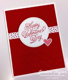 a valentine's day card made with stampin'it up and heart punch