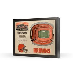 the browns football stadium is shown in this shadow box