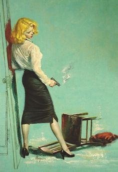 Arte Pulp, Female Detective, Robert Mcginnis, 50s Women, Pin Up Vintage, Pulp Fiction Art, Women Aesthetic, Clipuri Video