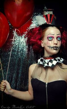 Joyce Spakman Candy Makeup Artist Dark Fantasy Makeup, Creepy Circus, Fantasy Make-up, Halloweenský Makeup, Dark Makeup Looks, Creepy Carnival, Halloween Circus, Extreme Makeup, Candy Makeup