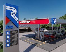 an artist's rendering of a gas station