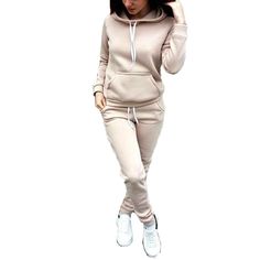 Hoodie Pants Sweatshirt Tracksuit Tops 2Pcs Set Casual Women Sports Sweat Suit Description Feature: 100% Brand new and high quality Style: sprots,casual Size: S,M,L,XL,2XL,3XL,4XL Gender: women Color: pink,red,black,khaki,silver Material: polyester Sleeve length: long sleeve Thickness: regular Neckline: hooded Length: long Pattern: solid Season: spring,autumn Occasion: everyday Garment:Hand washing or machine washing,line dry. Package:1pcs tracksuit Note:  1.Due to the light and screen differenc Plus Size Sportswear, Tracksuit Pants, Jogging Suit, Tracksuit Set, Tracksuit Women, Winter Outfits Women, Two Piece Outfit, Winter Women, Trousers Women