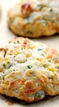 two biscuits that are sitting on a table