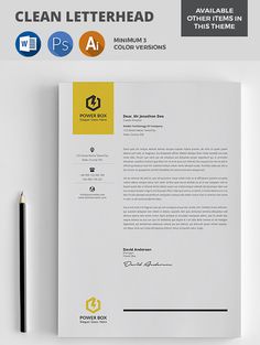 a clean and modern resume template with yellow accents on the front, white back and side