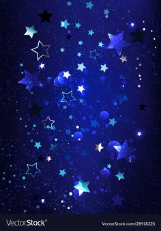 blue and white stars on a dark background