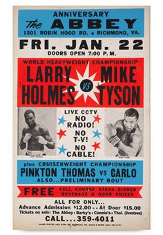 an old concert poster for the boxing event