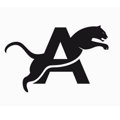 the letter a with a black panther on it