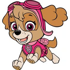 a cartoon dog with pink hair and glasses on it's head is flying through the air