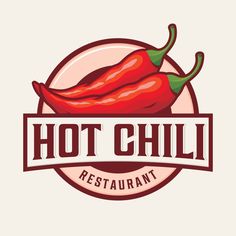 a hot chili restaurant logo on a white background