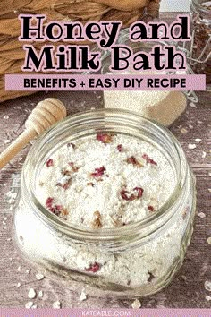 Simple Honey and Milk Bath Recipe for Soft Skin - Diy Bath Tea Recipes, Milk Bath Benefits, Farm Witch, Milk Bath Diy, Milk And Honey Bath, Witchy Recipes, Bath Tea Recipe, Honey And Milk