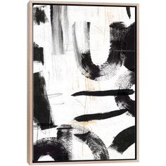 black and white abstract painting on canvas