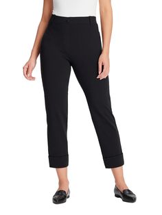 PRICES MAY VARY. 87% Nylon, 13% Elastane Imported Inseam Options: Choose from 20", 22", and 24" inseams to match your style preference; Model is 5'8" and wears the 25" inseam Fabric: Made from breathable, moisture-wicking fabric with four-way stretch for effortless movement and comfort Design Details: Features belt loops, a faux fly, and a non-functional button; Faux cuff at hem designed to hit above the ankle Convenient Storage: Includes two back patch pockets for essentials like smartphones an Fitted Capris With Elastic Waistband For Work, Black Relaxed Fit Ankle-length Yoga Pants, Black Cotton Ankle-length Dress Pants, Black Stretch Ankle-length Pants, Comfort Stretch Black Ankle-length Pants, Black Non-stretch Ankle-length Pants, Yoga Dress, Ankle Pants Women, Leg Work