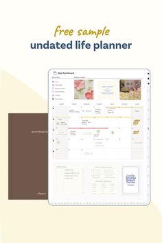 an image of a planner with the text, free sample updated life planer on it