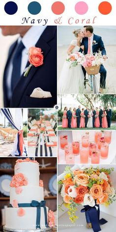 a collage of different wedding colors and details