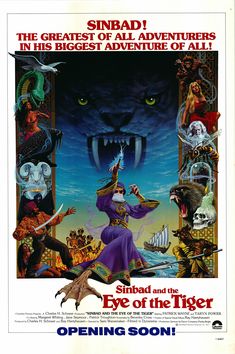 the eye of the tiger movie poster with an evil man surrounded by monsters and other creatures