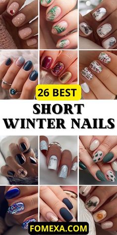 Bio Gel Nails Winter, Cute Short Round Nail Designs, Winter Nail Designs Short Nails, Winter Manicure 2024, Nail Art Short Nails Winter, Winter Gel Nails Ideas Short, Dip Nail Colors Winter, Blue And Black Nail Art, Short Nail Designs 2024