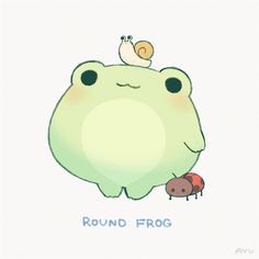 a drawing of a frog and a ladybug sitting on top of each other