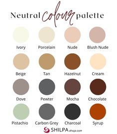 Are you someone who prefers neutral shadesHere are a few lists of neutral colors and inspiring styling tips for wearing timeless neutrals. Skin Tone Clothing, Neutral Tone Outfits, Neutral Color Outfits, Nude Color Palette, Colour Palate