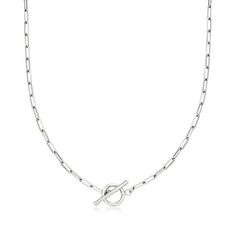 Ross-Simons - Sterling Silver 2.5mm Paper Clip Link Toggle Necklace. 18". The on-trend elements on this necklace aren't going out of style anytime soon, so get it now for a great price and wear it forever! Crafted out of sterling silver, it features 2.5mm paper clip links that secure with a toggle clasp. Sterling silver paper clip link necklace. Silver Paper, Toggle Necklace, Silver Jewellery Sets, Toggle Bracelet, Fine Jewellery Necklace, Silver Chain Necklace, Toggle Clasp, Link Necklace, Paper Clip