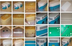 there are many different pictures of cakes made to look like buses