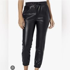 NWT $90 Bishop + Young Size XS Black Iconic Vegan Leather Jogger. I’m obsessed with these leather joggers! They are high-waisted, super cute, and no animals were harmed to make them. Casual Leather Cargo Pants For Fall, Sporty Pants For Night Out In Fall, Casual Fall Fashion, Sports Track Pants, Vegan Leather Pants, Satin Joggers, Printed Jogger Pants, Leather Joggers, Green Joggers