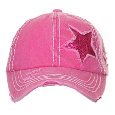 Bt-14_hot Pink Perfect Look: This Beautiful Vintage Cap Design Gives You The Ability To Highlight And Contrast Many Different Outfits. Perfect To Wear Indoors And Outdoors. This Hat Will Allow You To Look Fabulous No Matter Your Hair Type. Perfect Quality: This 100% Cotton Is Good For Both Outside And Inside. It's Machine Washable Perfect Fit: One Size Fits Most, Adjustable Band Mcbling Hat, Glitter Ponytail, Dr Wardrobe, Pink Hats, Pink Baseball Cap, Pink Y2k, Ponytail Bun, Vintage Baseball Caps, Pink Cap