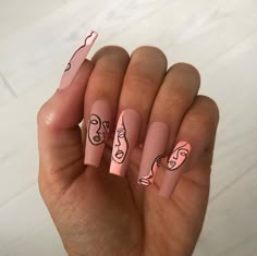 Gemini Inspired Nails, Gemini Nails Designs, Gemini Nails, Nail Design Glitter, Abstract Nails, Edgy Nails, Simple Acrylic Nails, Cute Acrylic Nail Designs, Inspired Nails