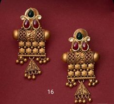 Studs Indian, Ruby Necklace Designs, Temple Jewellery Earrings, Indian Bridal Jewelry Sets, Diamond Earrings Design, Fancy Jewelry Necklace, Modern Gold Jewelry