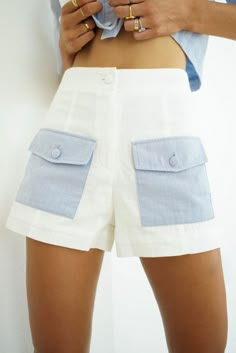 Casual and sophistication meet in our Milli Linen Shorts. Featuring a high waisted fit with an A-line cut, experience everyday luxury whether you mix and match with our Petra Linen Top or wear alone as a statement short. Breezy linen texture Soft pearl coloring with azure blue pockets Linen button closure on waist 2" i Summer Linen Set, Rush Outfits, Europe Outfits, Everyday Luxury, Fire Fits, Linen Texture, Linen Short, Florida Usa