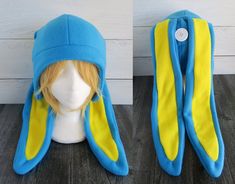 Hopkins Bunny Animal Crossing Fleece Hat Homestuck Cosplay Tutorial, Homestuck Cosplay, Cute Sewing Projects, Cosplay Tutorial, Fleece Hat, Plush Pattern, Cool Hats, Art Clothes, Hair Designs