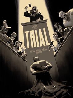 a movie poster for the film trial with an image of a man standing at a podium surrounded by other characters