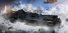 an advertisement for the video game dreadnought, featuring two ships in flight with rockets coming out of them