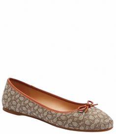 From COACH&#x2C; the Abigail Signature Jacquard Ballet Flats feature:Signature jacquard upper with leather trimSlip-on closureSynthetic liningRubber outsoleImported. Ballet, Dillard's, Global Fashion, Flat Shoes Women, Ballet Flats, Shoes Flats, Clothing Accessories, Slip On, Women Shoes