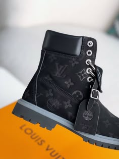 Embrace urban sophistication with these Timberland-inspired boots, reimagined in a sleek black colorway with the iconic Louis Vuitton monogram. Crafted with premium materials and meticulous attention to detail, these boots offer a unique blend of rugged functionality and high-fashion flair. Conquer the city streets in style and comfort.Disclaimer: This product is inspired by the Louis Vuitton x Timberland design but is not an official Louis Vuitton or Timberland product. Dum People, Comfort Friend, Louis Vuitton Shoes Sneakers, Timberland 6 Inch, Fall Winter Jacket, Timberland Boots Women, Timberland 6, Buy Louis Vuitton, Urban Sophistication