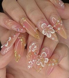 Tropical 3d Nails, Nails Inspo Vacation, Nails Acrylic Tropical, Orange Vacation Nails, Summer Nails Pink And Orange, Tropical Flower Nails, Ig Nails, Orchid Nails, Tropical Vacation Nails