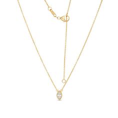 Perfectly petite, this vintage-inspired diamond necklace is an adorable look she'll never want to take off. Crafted in warm 10K gold, this anytime style showcases a sparkling 1/5 ct. marquise-shaped diamond solitaire in an intricate milgrain-lined bezel setting. Polished to a bright shine, this design suspends centered along a 16.0-inch cable chain with 2.0-inch extender that secures with a lobster claw clasp. Marquise Necklace, Vintage Style Necklace, Diamond Solitaire Necklace, Solitaire Necklaces, Marquise Diamond, Diamond Clarity, Diamond Stone, 10k Gold, Diamond Solitaire