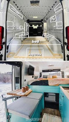 the inside and outside view of an rv