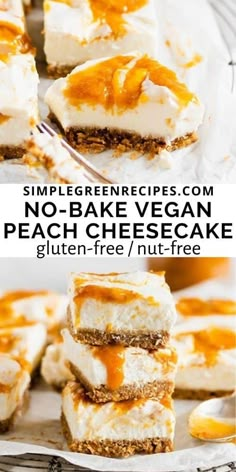 no - bake vegan peach cheesecake gluten - free