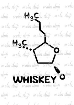 the word whiskey is written in black ink on a white background with an image of a hexagonal structure