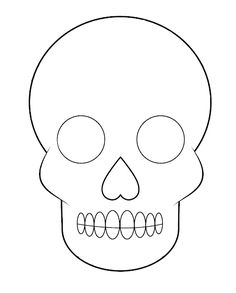 a drawing of a skull with teeth