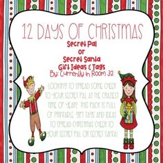 the 12 days of christmas secret pai or secret santa gift ideas for children in room 2