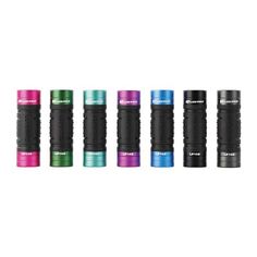 an assortment of different colors and sizes of the flashlights in each one, including black, green, blue, red, purple, yellow