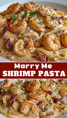 this shrimp pasta is so good and it's ready to be eaten