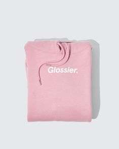 Original Pink Hoodie Glossier Hoodie, Glossier Sweatshirt, Random Wishlist, Glossier Logo, Plush Hoodie, Cream Hoodie, Smile And Wave, Glossier Pink, Limited Edition Bag