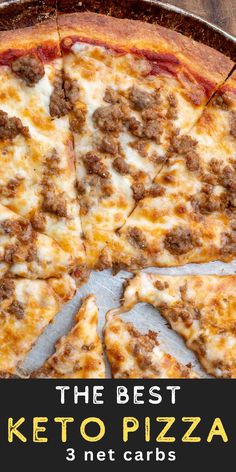 This step-by-step guide will show you exactly how to make the best Keto Pizza Recipe! This low carb pizza crust is crispy and delicious! Enjoy a slice of this keto pizza for about 3 net carbs! Best Keto Pizza, Low Carb Pizza Crust, Low Sugar Diet Recipes, Dinner Recipes Healthy Low Carb, Low Fat Low Carb, Keto Pizza, Best Low Carb Recipes, Carb Foods, Low Carb Breakfast Recipes