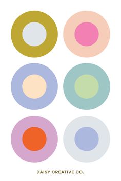 four circles with different colors on them