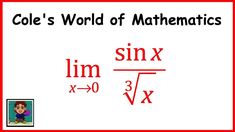 a sign that says, cole's world of maths sinx and x = 0